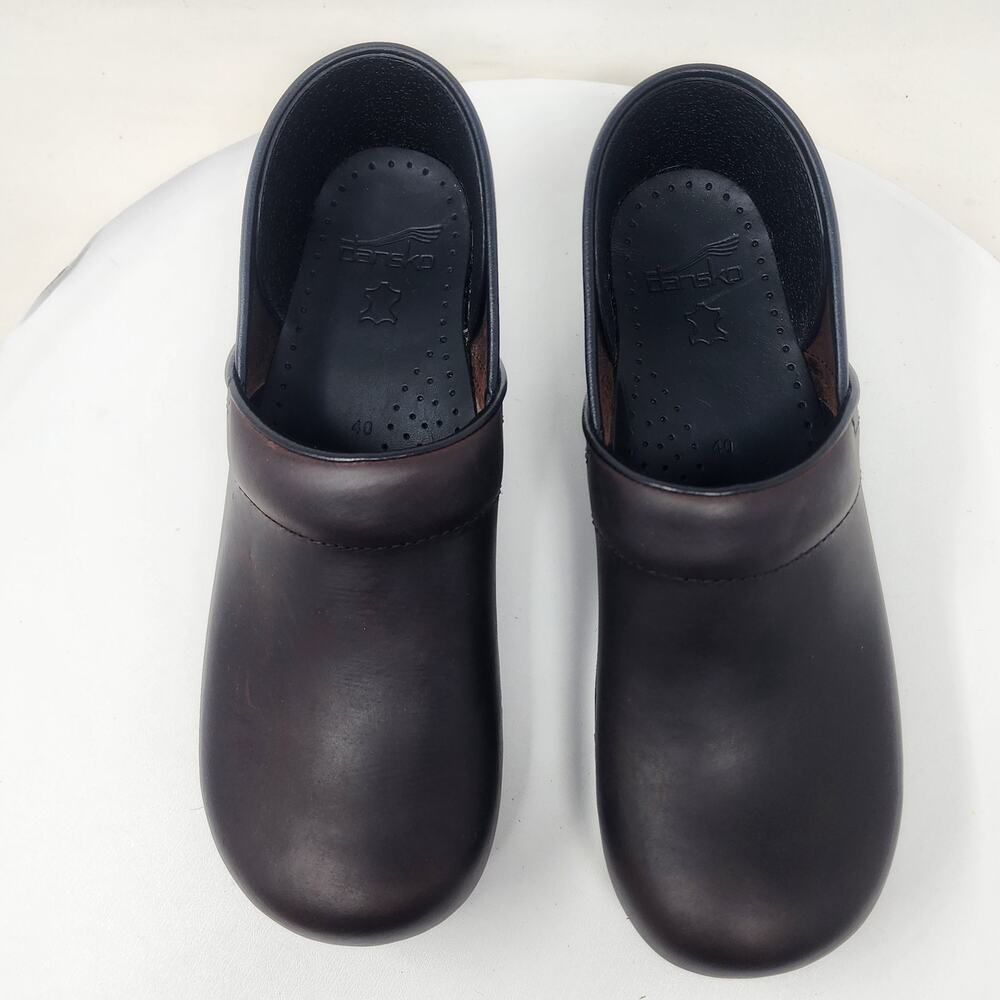 Dansko Professional Clogs Size 40 US 9.5-10 Antique Brown Oiled Leather Like New - Picture 3 of 13